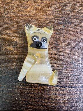 Art Glass Dog Brooch Derpy Face